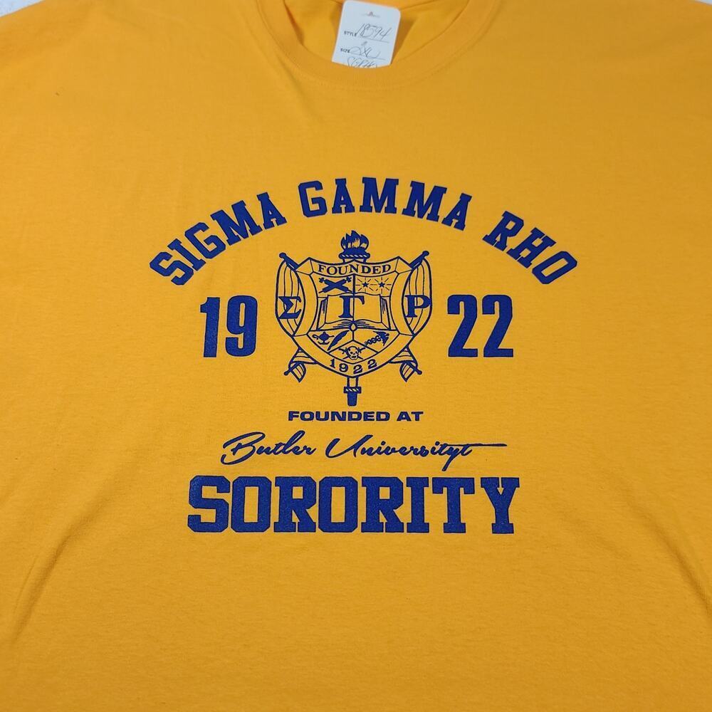 Sigma Gamma Rho women's sorority t-shirt yellow Size XXL Greek Life collegiate